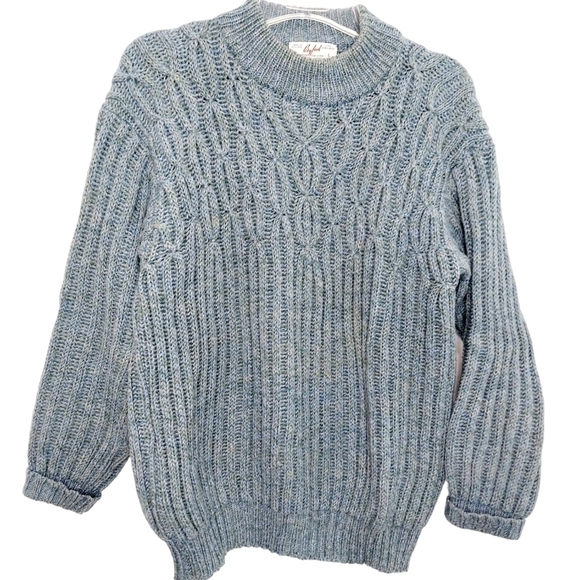 Vintage Byford 100% Wool Made in England Pullover Sweater Large Thick Cable Knit - Picture 5 of 12